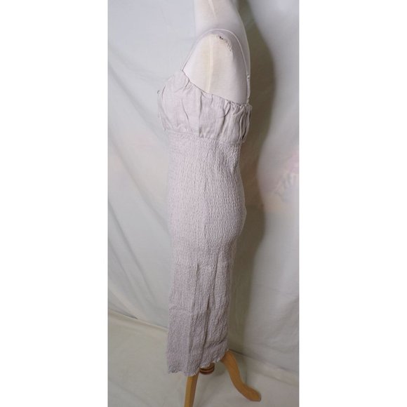 J CREW Smocked Linen Dress Flax Cotton 14 #BI587 NEW - Picture 11 of 11